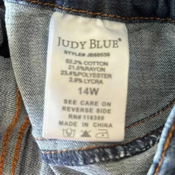 Judy Blue Pull On Skinny Jeans Dark Wash Denim Stretch Size 14W (00882) - Picture 9 of 9